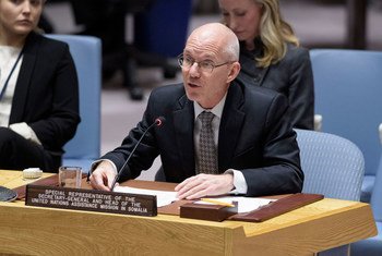 James Swan, Special Representative of the Secretary-General and Head of the United Nations Assistance Mission in Somalia (UNSOM), addresses the Security Council.