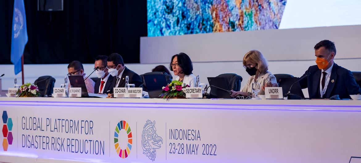 इण्डोनेशिया के बाली शहर में आपदा जोखिम न्यूनीकरण के लिये वैश्विक प्लैटफ़ॉर्म का सातवाँ सत्र.