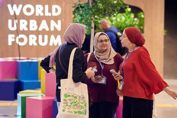 Des participantes au Forum urbain mondial qui se déroule à Katowice, en Pologne.