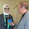 الدكتورة هالة زايد وزيرة الصحة والسكان في جمهورية مصر العربية تلقي أخبار الأمم المتحدة.