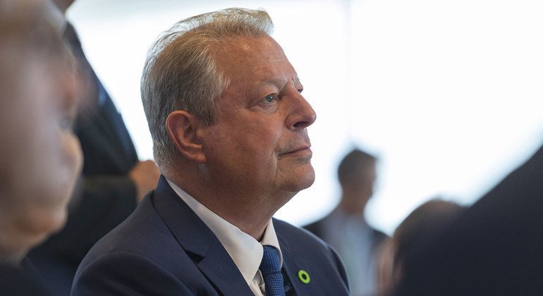 Al Gore, ancien Vice-président des États-Unis et écologiste, assiste au Forum du secteur privé des Nations Unies (23 septembre 2019).