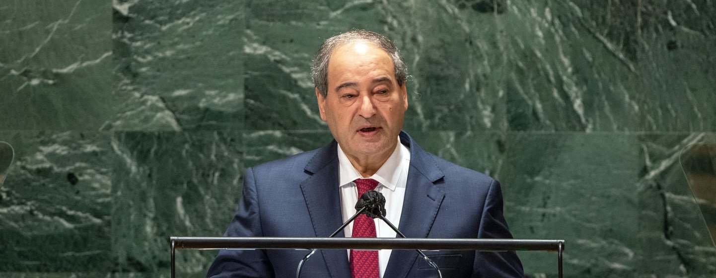 Foreign Minister Fayssal Mekdad of the Syrian Arab Republic addresses the general debate of the UN General Assembly’s 76th session.