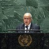 وزير الشؤون الخارجية في الجزائر، رمطان لعمامرة، خلال تقديم كلمة بلاده في المداولات العامة للدورة السادسة والسبعين للجمعية العامة.