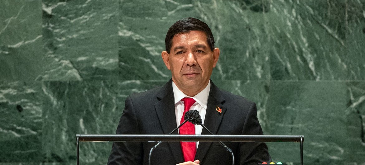 Representante permanente timorense junto às Nações Unidas, Karlito Nunes, na 76a Assembleia Geral