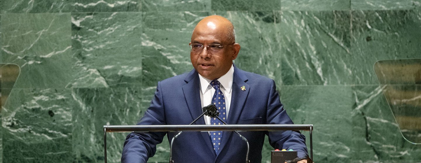 UN General Assembly President Abdulla Shahid addresses the closing of general debate of the UN General Assembly’s 76th session.