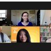 这是Zoom视频会议的截图，共有六人参加。参会者包括Marianna d'Ovidio、Marina Guo、Pier Luigi Sacco、Charles Landry、Yi Zhang和Paul Owens。其中一位参会者的背景图片是人居署的标志。
