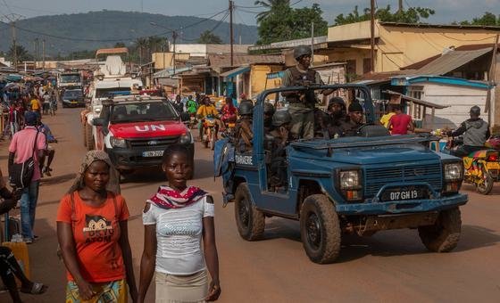 MINUSCA peacekeepers and Central African defence and security forces patrol Bangui.