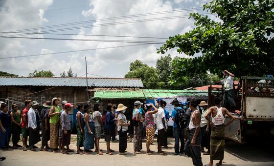 Rice distribution in urban Yangon, Myanmar.