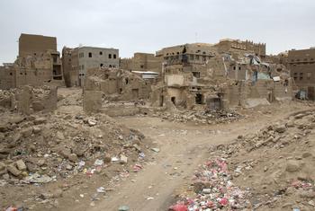 也门萨阿达古镇的废墟。