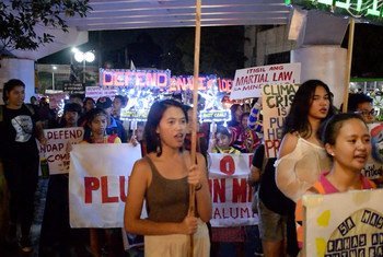 菲律宾首都马尼拉的“气候罢课”示威游行。