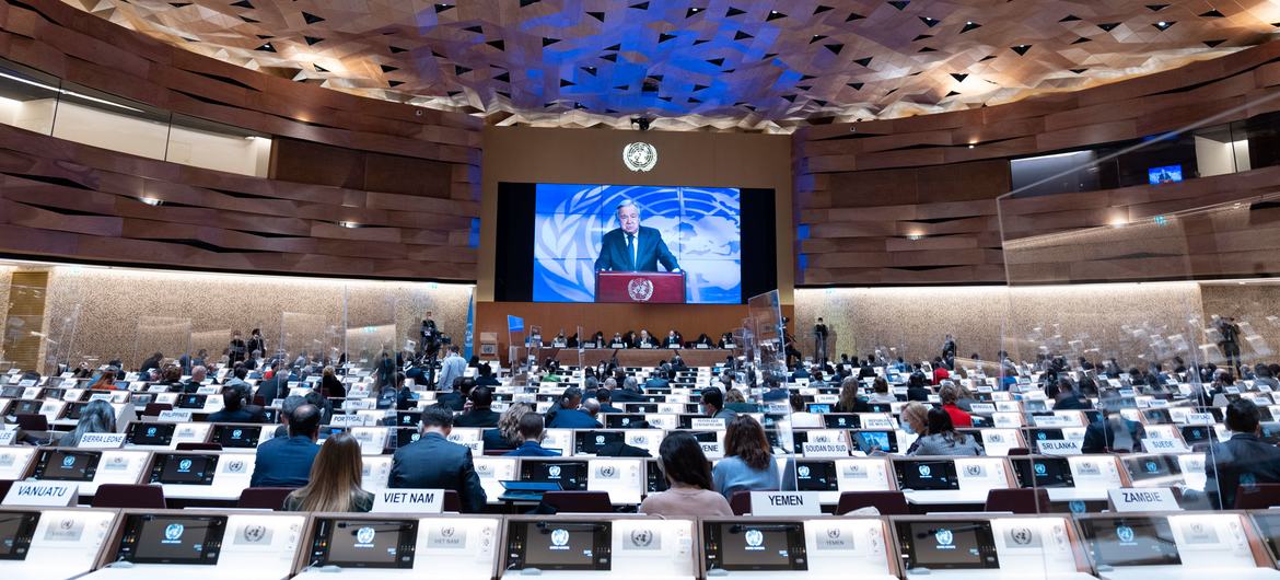 Secretary-General António Guterres addresses the 49rd regular session of the Human Rights Council in Geneva.