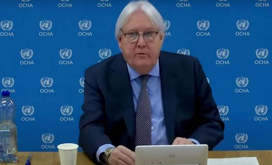 Under-Secretary-General for Humanitarian Affairs and Emergency Relief Coordinator Martin Griffiths briefs the Security Council on Ukraine from Geneva.