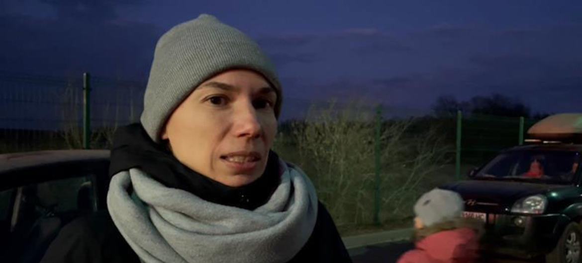 Olga reaches safety in Poland three days after fleeing the Ukrainian capital Kyiv.