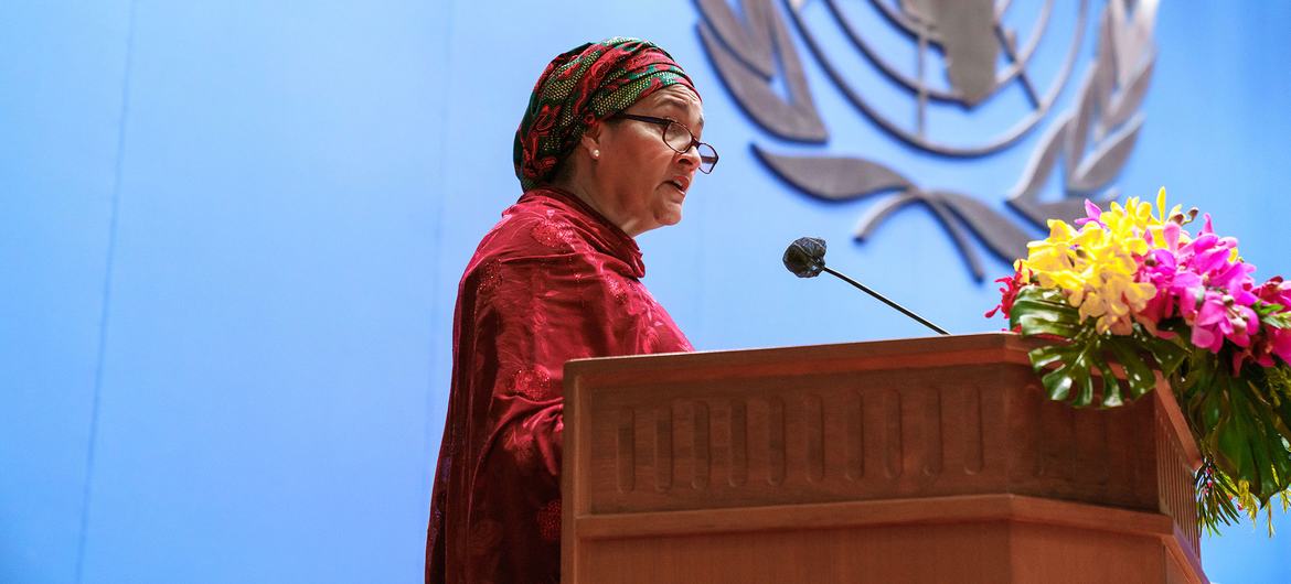 联合国常务副秘书长阿明娜·穆罕默德在第九届亚太可持续发展论坛（APFSD）开幕式上发表特别讲话。