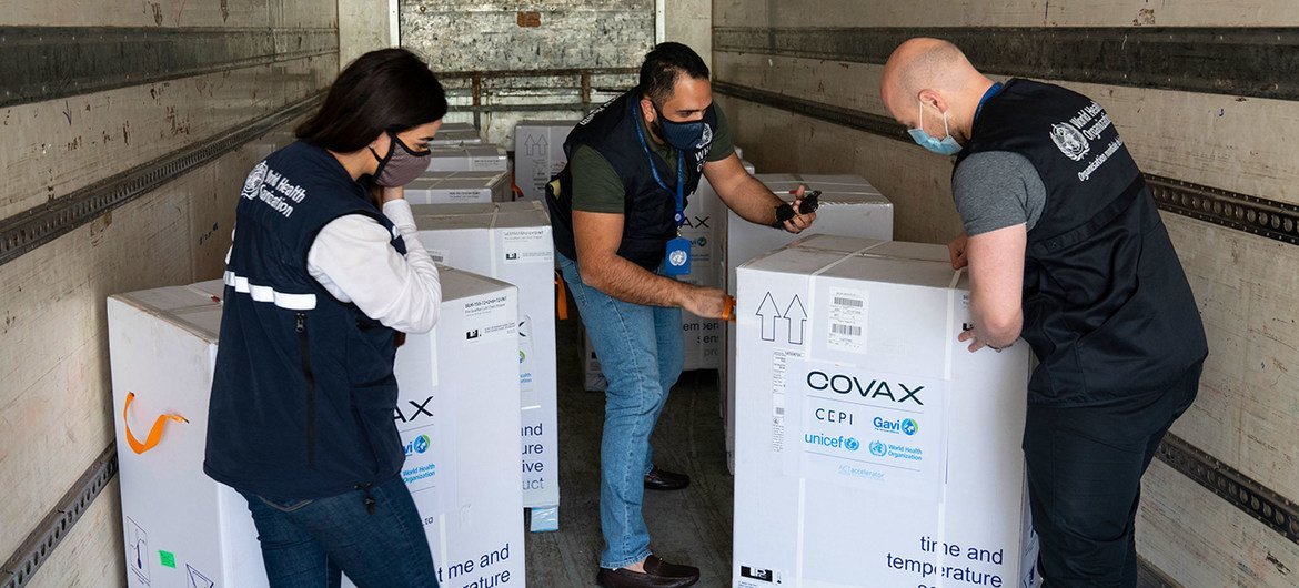 Syria receives its first shipment of COVID-19 vaccines.