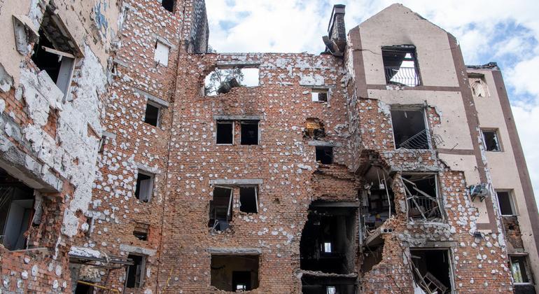 Bucha ha sido fuertemente bombardeada durante la invasión rusa de Ucrania.
