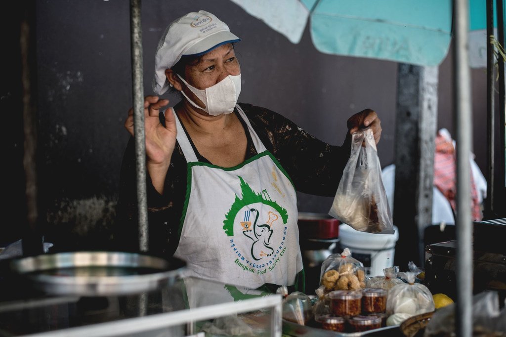 Many street food vendors lost their sole source of income as the COVID-19 shutdown shut down towns and cities in Thailand.