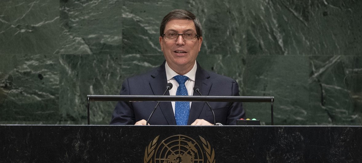 Bruno Rodríguez Parrilla, ministro de Relaciones Exteriores de Cuba, en la Asamblea General de la ONU