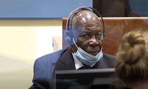 The initial appearance of Félicien Kabuga before the International Residual Mechanism for Criminal Tribunals (IRMCT) in November 2020 at The Hague.