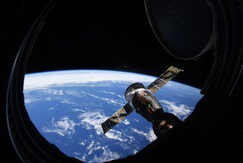 A view of Earth, from the International Space Station, during the Alpha mission. 