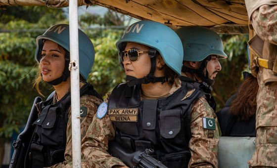 UN peacekeepers from Pakistan patrol in the Democratic Republic of the Congo.
