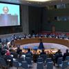 غير بيدرسون، المبعوث الأممي الخاص إلى سوريا يقدم إحاطة عبر تقنية الفيديو أمام مجلس الأمن.