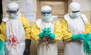 In Butembo, in the eastern Democratic Republic of the Congo, Red Cross workers ensure safe burials to help stop the spread of the deadly Ebola disease. (August 2019)