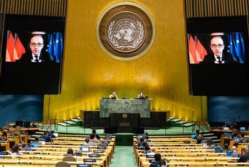 德国外长马斯在联合国大会第七十五届会议的一般性辩论中通过视频发言。
