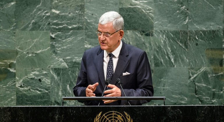 Volkan Bozkir, President of the 75th session of the United Nations General Assembly,  delivers closing remarks to the general debate of the General Assembly’s seventy-fifth session.