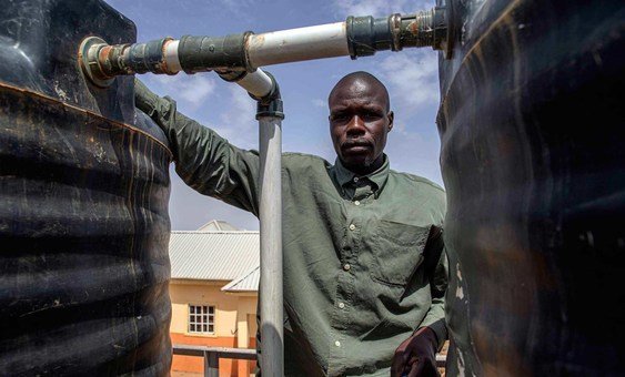 Thirty-five-year old Sainna maintains waterpoints in Gubio camp in Maiduguri. 