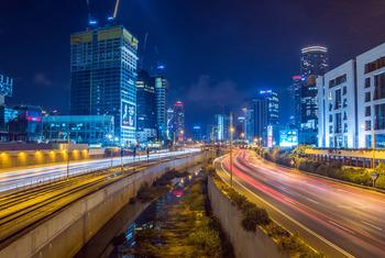 Time lapse photo of Tel Aviv District, Israel. (file)