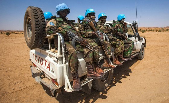 UNAMID troops on patrol in North Darfur.