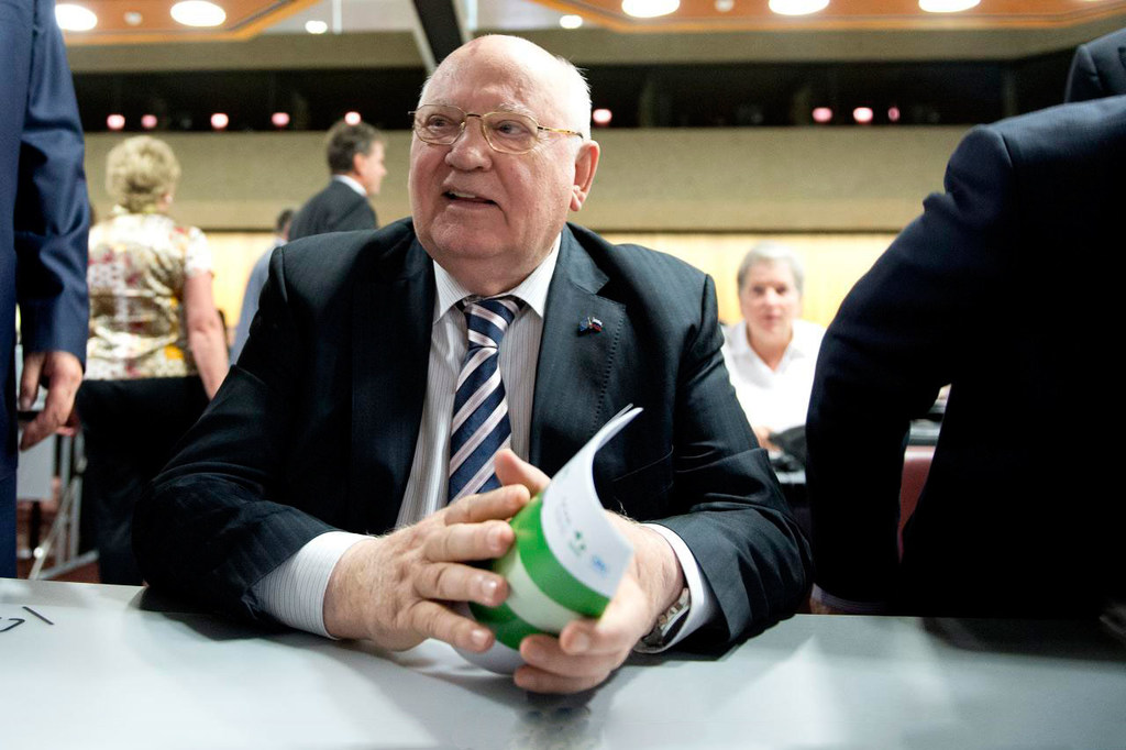 Mikhail Gorbachev Rais wa zamani wa Muungano wa Soviet na mwanzilishi wa Green Cross wakati wa sherehe za tuzo za Green Star mwaka 2013