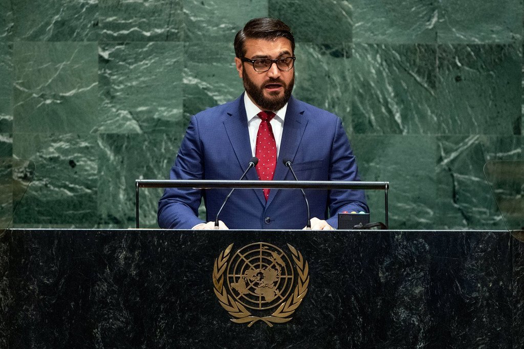 Hamdullah Mohib, Chair of Delegation of Afghanistan, addresses the 74th session of the United Nations General Assembly’s General Debate. (30 September 2019)