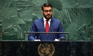 Hamdullah Mohib, Chair of Delegation of Afghanistan, addresses the 74th session of the United Nations General Assembly’s General Debate. (30 September 2019)