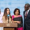 (L to R) Naledi Pandor, Minister of International Relations and Cooperation of South Africa; Nadia Murad, Nobel Peace Prize Laureate; Pramila Patten, Special Representative of the Secretary-General on Sexual Violence in Conflict; and Dr. Denis Mukwege, No