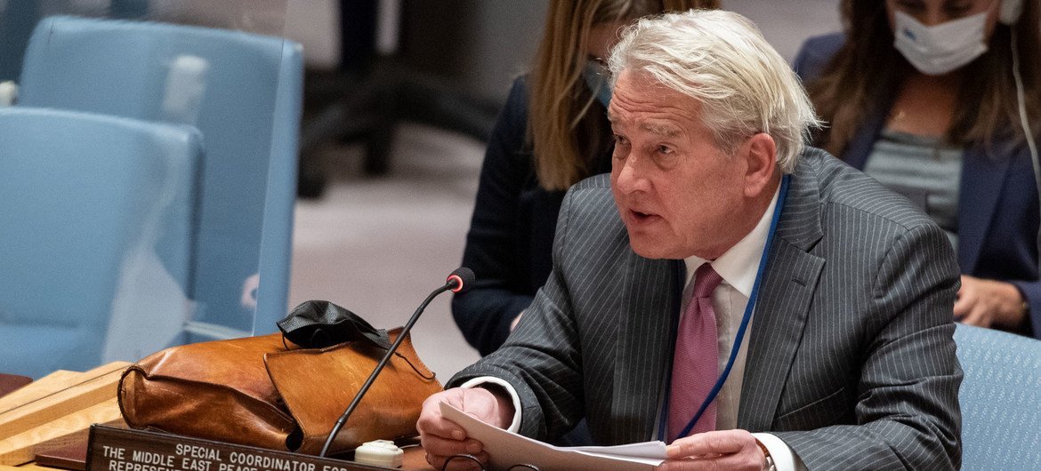 Tor Wennesland, Special Coordinator for the Middle East Peace Process, briefs UN Security Council members connected  the concern    successful  the Middle East.