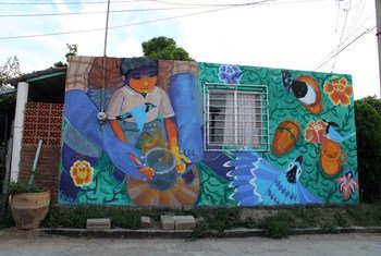 Picha ya kazi ya sanaa iliyochorwa huko Oaxaca,Mexico