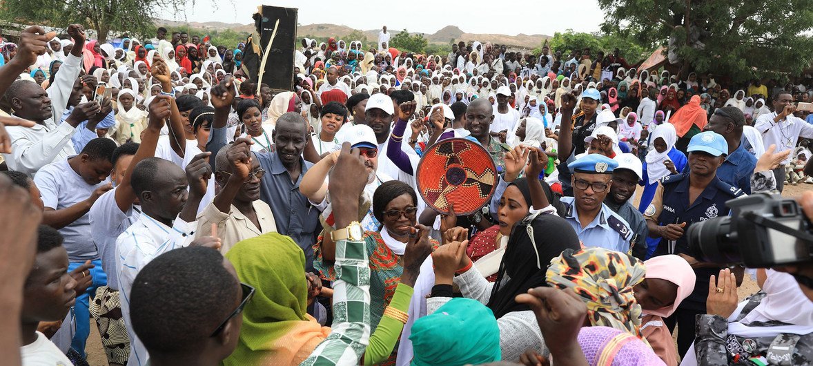 Celebrating UNAMID UN Day in Hasahisa IDPs Camp in Zalingei, Central Darfur, Sudan. (2019)