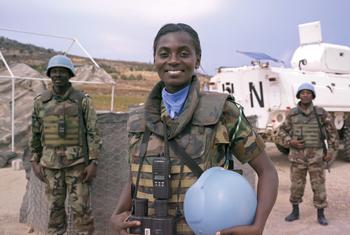 Ghanian peacekeepers setting out on a foot patrol along the blue line in vicinity to Rmeish, southern Lebanon.