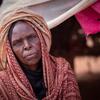 Elderly woman in a makeshift IDP camp in Somalia.