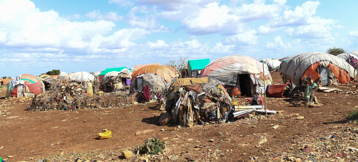 A view of the ADC displacement camp currently welcoming newcomers in Baidoa, Somalia.