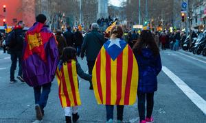 Celebración del Día de Cataluña en Barcelona (España).