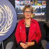 Специальный докладчик ООН по вопросу о внесудебных казнях Аньес Калламар в студии Службы новостей ООН в Нью-Йорке.  