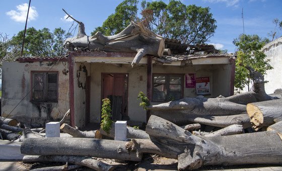 Aspect of the destruction of cyclone Kenneth in Macomia, in Mozambique.