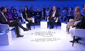 António Guterres dialoga com jovens da rede Global Shapers em Davos