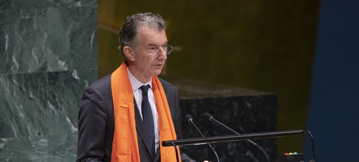 德国常驻联合国代表克里斯托弗·霍伊斯根在大会第七十四届会议第三十三次全体会议上就安全理事会席位公平分配和成员数目增加问题发言
