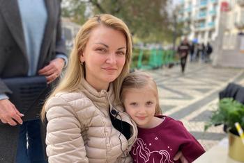 Natasha et sa fille, originaires de Kharkiv en Ukraine, sont arrivées au Portugal le 14 mars 2022.