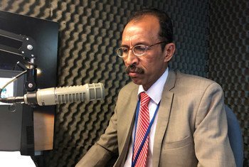 المدير العام لجهاز المركزي للإحصاء في جمهورية السودان، على محمد عباس أحمد. اجتماعات مفوضية الإحصاء التابعة للمنظمة الأممية المقامة في نيويورك في بداية مارس/آذار 2020.