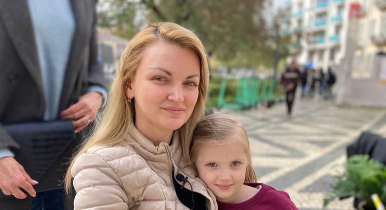 Nataliia Vladimirova e a filha de 4 anos, Sasha, estão em Lisboa desde 14 de março. 